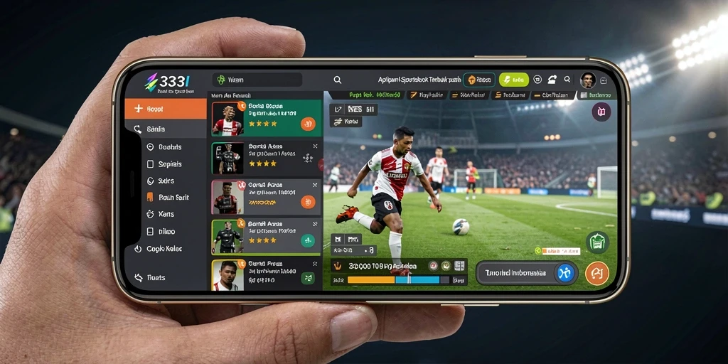 Tampilan gameplay utama 333I dengan fitur Sportsbook.