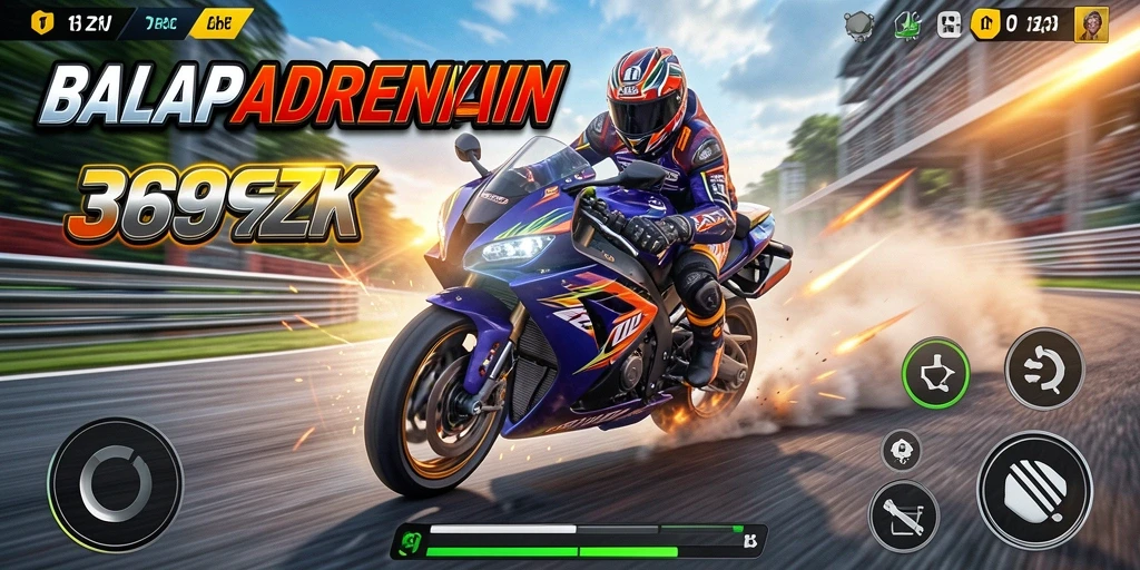 Tampilan gameplay seru dari 369ZK balap motor.