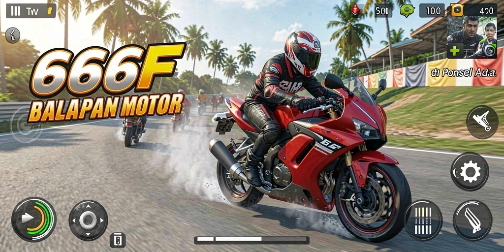 Gameplay seru balapan motor di <strong>666F</strong> dengan trek yang menantang.