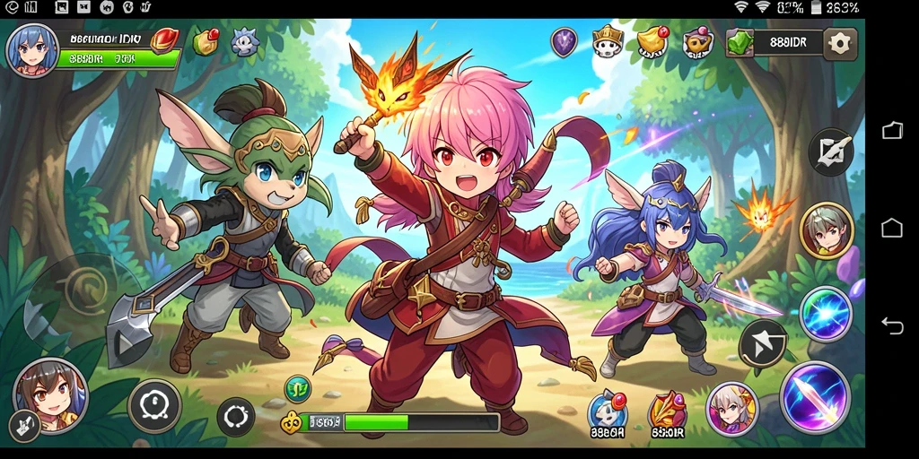 Tampilan gameplay <strong>888IDR</strong> yang penuh aksi dan karakter Anime yang memukau.