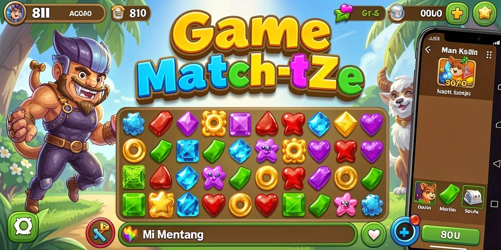 Tampilan gameplay seru dari game Match-3 8II.