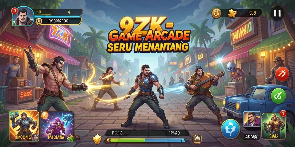 Tampilan gameplay menarik dari 9ZK dengan karakter yang beraksi.