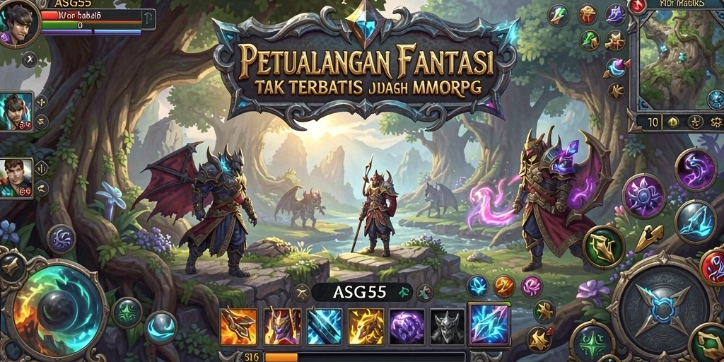 Gameplay seru ASG55 yang menampilkan pertarungan epik dalam dunia MMORPG.
