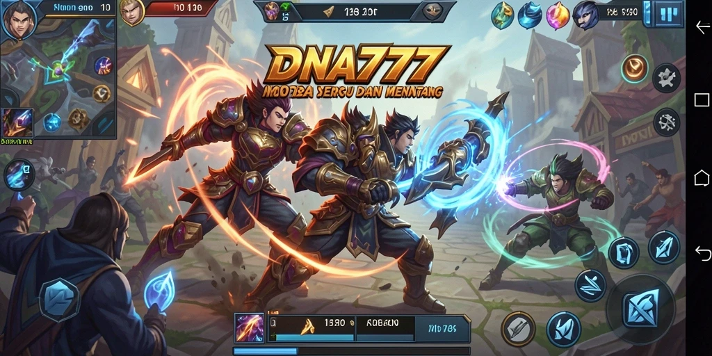 Tampilan seru dari gameplay <strong>DNA777</strong> yang menampilkan pertarungan tim yang dinamis.