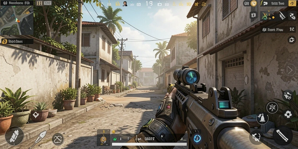 Tampilan gameplay G668 yang intens dan mendebarkan dalam pertempuran FPS.