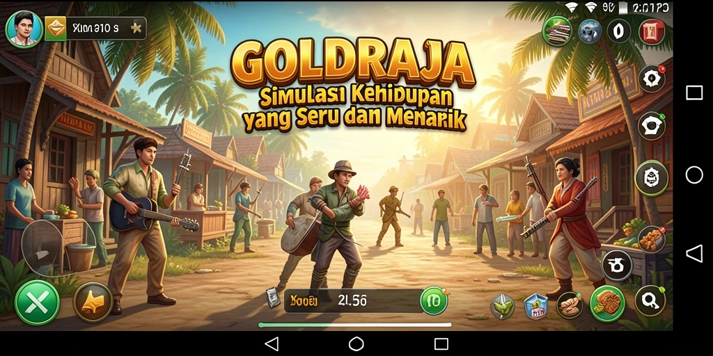 Tampilan gameplay GOLDRAJA yang menarik dan dinamis.