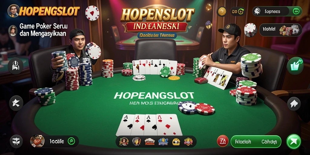 Tampilan gameplay Poker yang menarik dan interaktif di HOPENGSLOT.