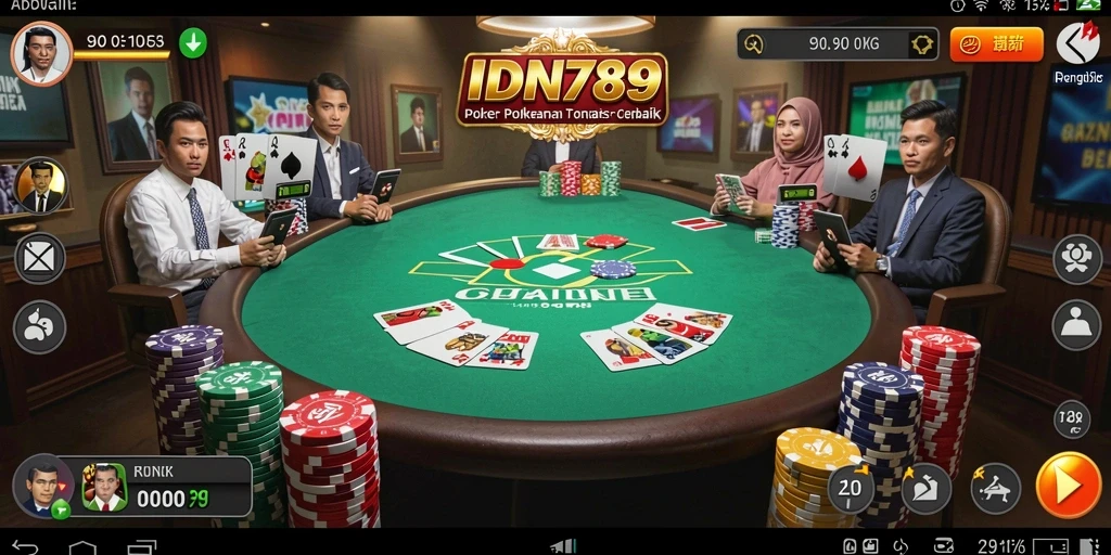 Tampilan gameplay poker yang seru di IDN789.