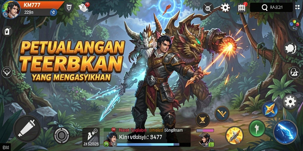 Tampilan gameplay mendebarkan di dunia terbuka KM777.