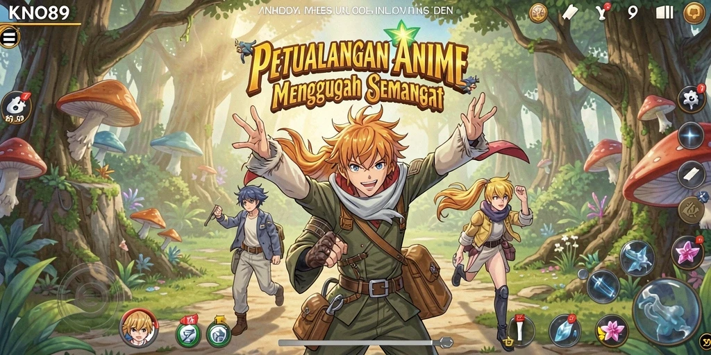 Tangkapan layar KNO89 menampilkan aksi seru dalam dunia anime.