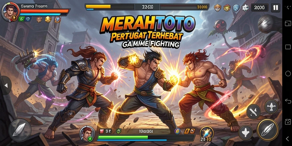 Tampilan seru saat karakter bertarung di arena pertarungan MERAHTOTO.