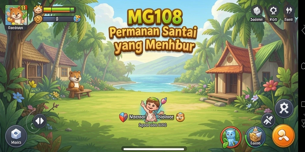 Tampilan gameplay MG108 yang menyenangkan dan penuh warna.