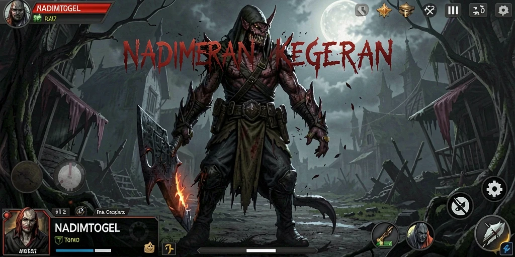 Screenshot gameplay NADIMTOGEL yang menampilkan suasana menegangkan dan mencekam.