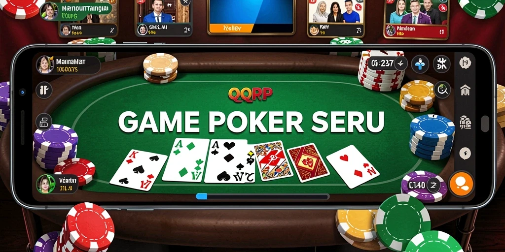Screenshot QQRP menampilkan gameplay seru dan intens dalam permainan Poker.