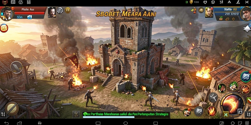 Screenshot SBOBET menampilkan aksi pertahanan menara yang mendebarkan.