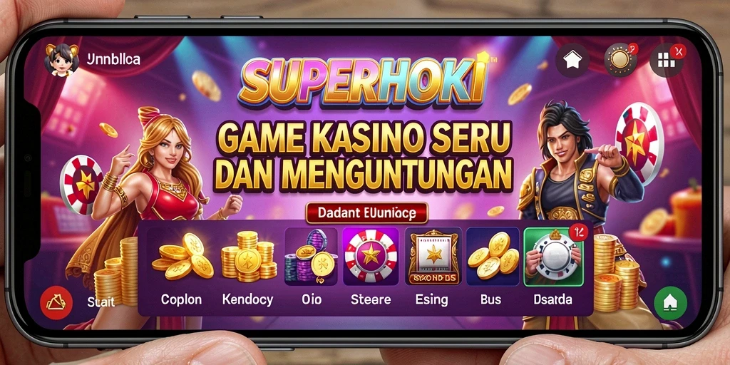 Tampilan gameplay menarik dalam SUPERHOKI dengan grafis yang memukau.