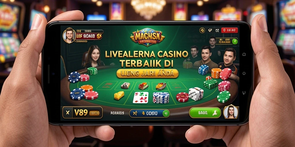Tampilan gameplay Live Casino yang mendebarkan di V89.