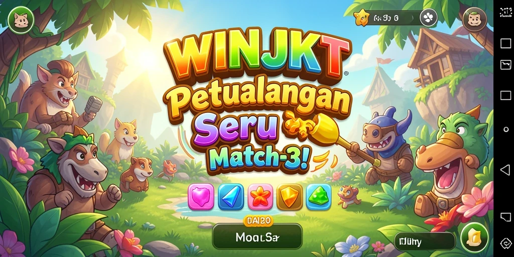 Tampilan gameplay seru di WINJKT dengan kombinasi match-3.