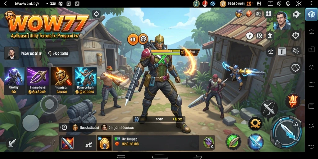 Screenshot utama aplikasi WOW77 menunjukkan antarmuka pengguna yang intuitif dan fitur canggih.