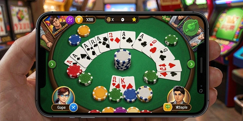 Tampilan gameplay seru dalam permainan Gaple X88.