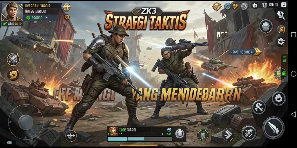Tangkapan layar utama ZK3 menunjukkan pertarungan strategi mendebarkan.