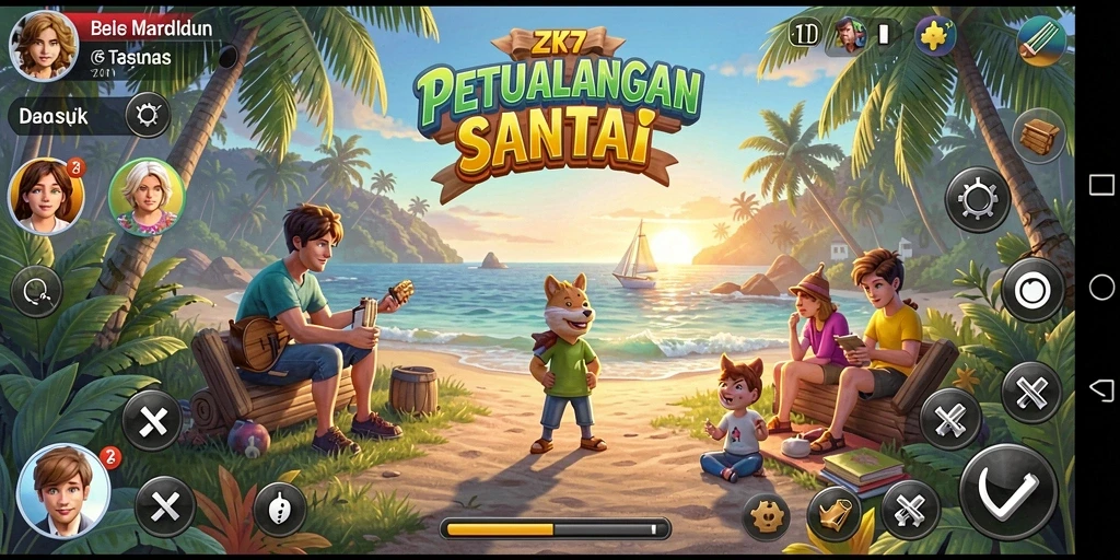 Tampilan gameplay ZK7 yang penuh warna dan interaktif.
